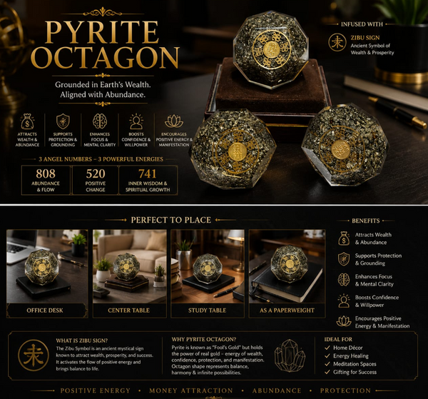 Pyrite Octagon – Wealth & Prosperity Energy Crystal